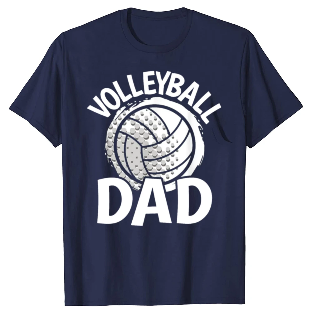 Lustige Volleyball Papa Spieler Grafik T-shirts Männer Frauen Mode Casual T-shirt 100% Baumwolle Lose Übergroßen Sport T Shirt – Detail 3
