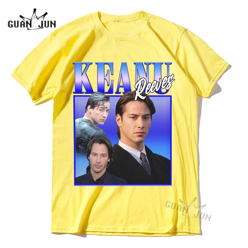 KEANU REEVES Homage T-shirt for Women Men\'s Graphic Print T Shirt Birthday Gift for Her Vintage 90s Nostalgia Short Sleeve Shirt