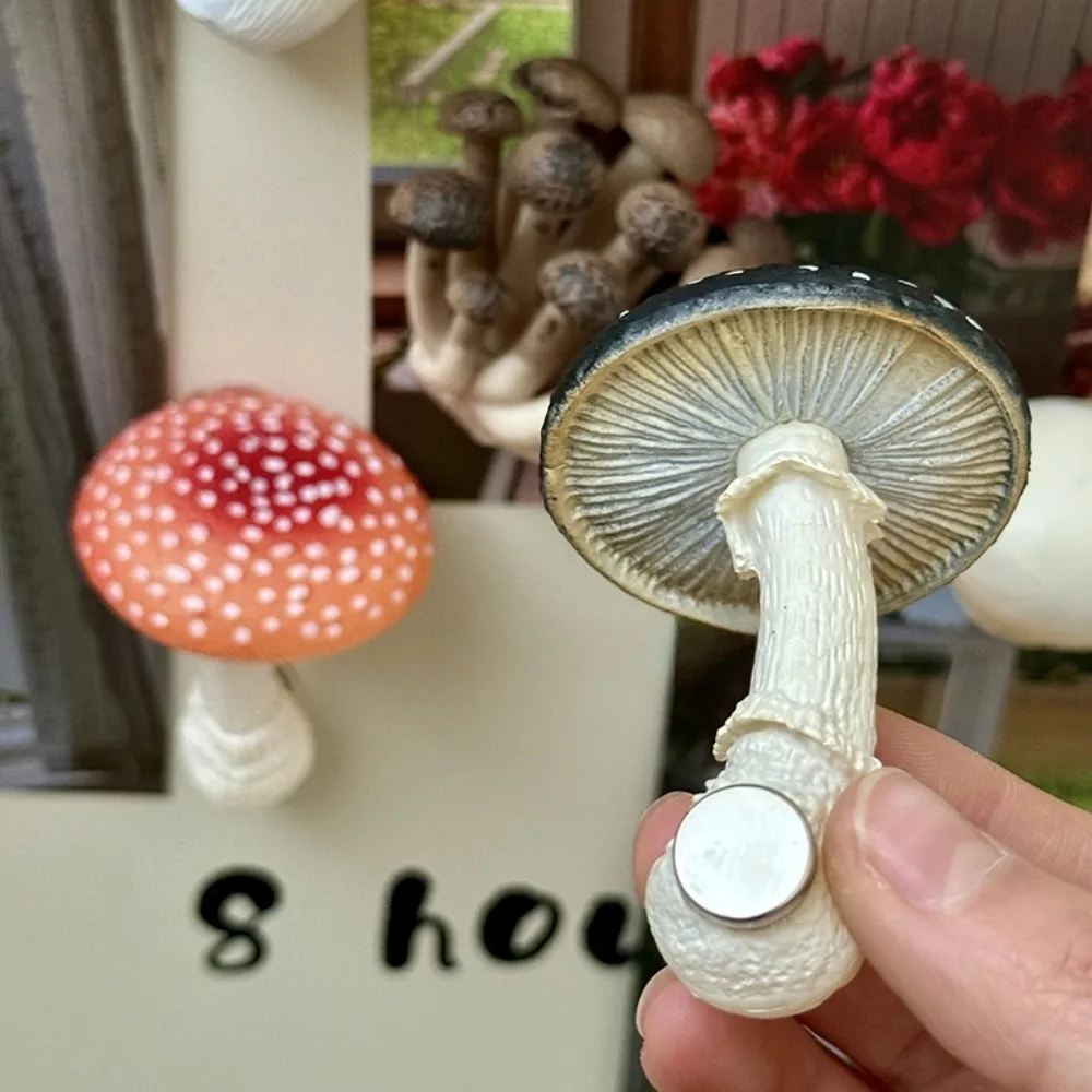 Cute Simulated Mushroom Fridge Magnets 3D Creative Magnetic Sticker Cartoon Resin Fridge Decor Home