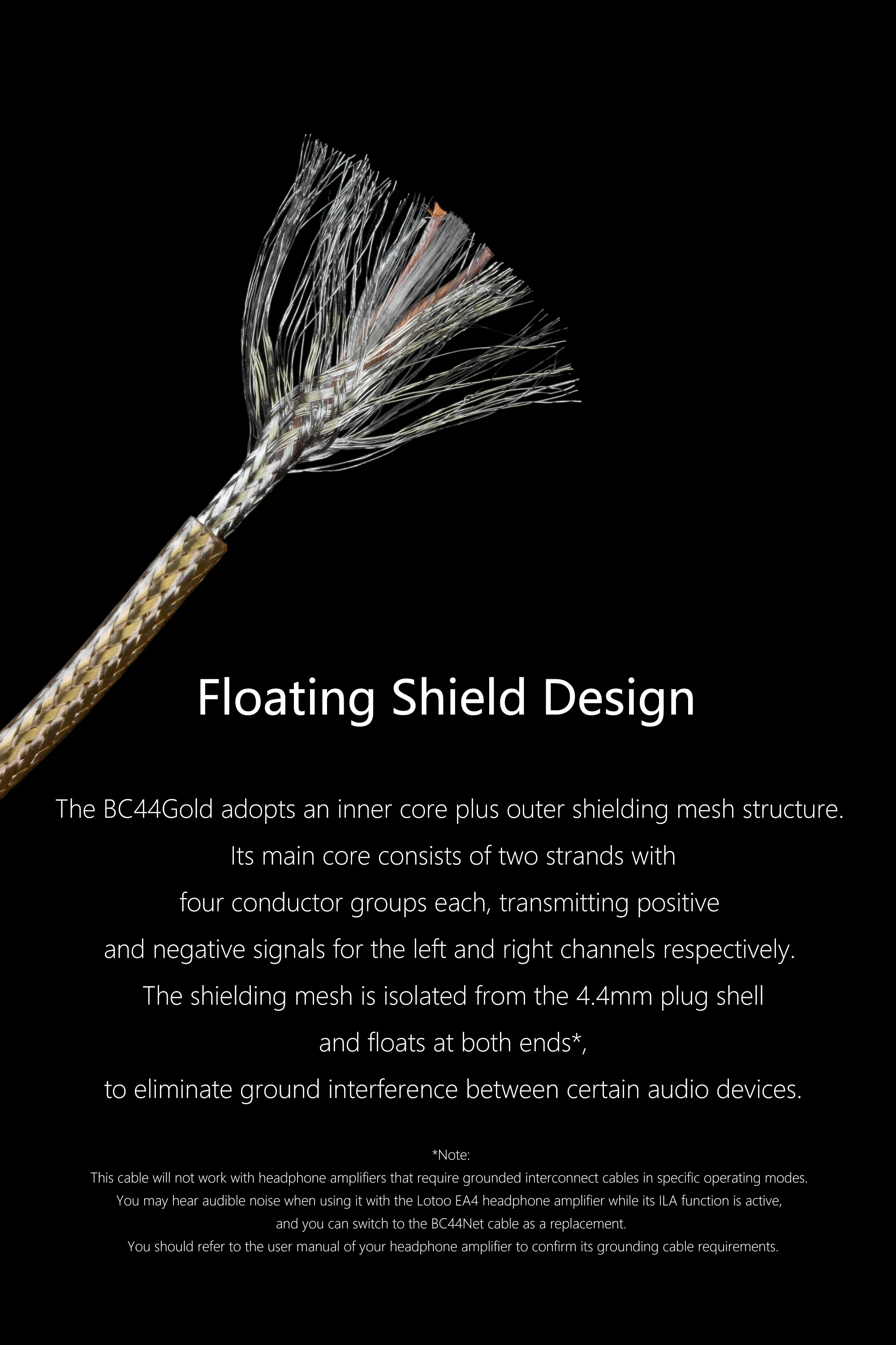 Vorbestellung des DDHIFI BC44Gold 4,4-mm-Symmetrischen Audiokabels mit Floating-Shield-Design – Detail 4