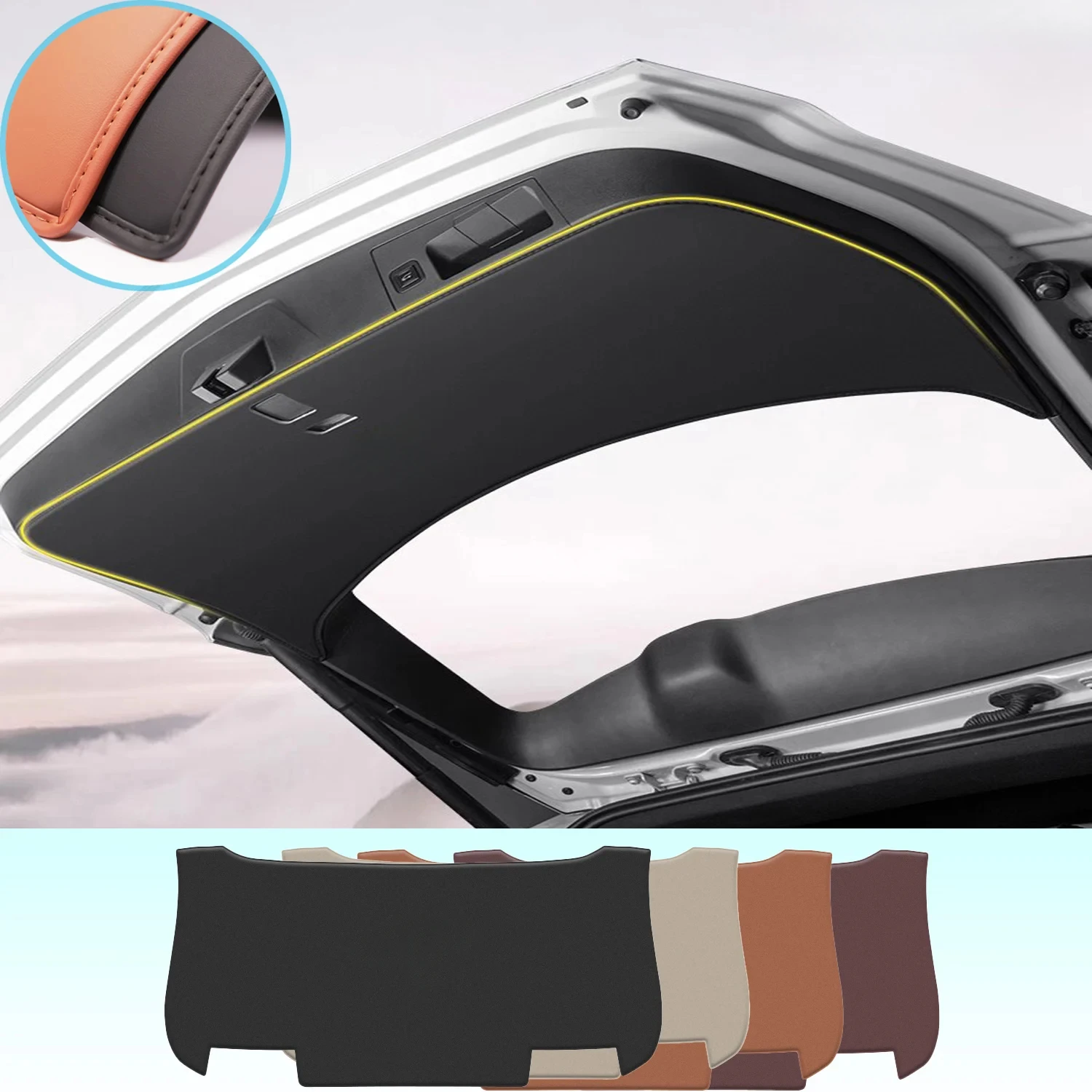 Car Liftgate Protection Mat Rear Trunk Protection Cover Anti-kick Leather Decoration Pad For Toyota RAV4 RAV 4 2020 2021-2024