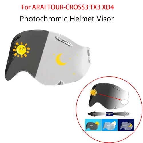 Visera automática para casco de motocicleta, lente fotocromática para Arai TOUR-CROSS3 TX3 XD4