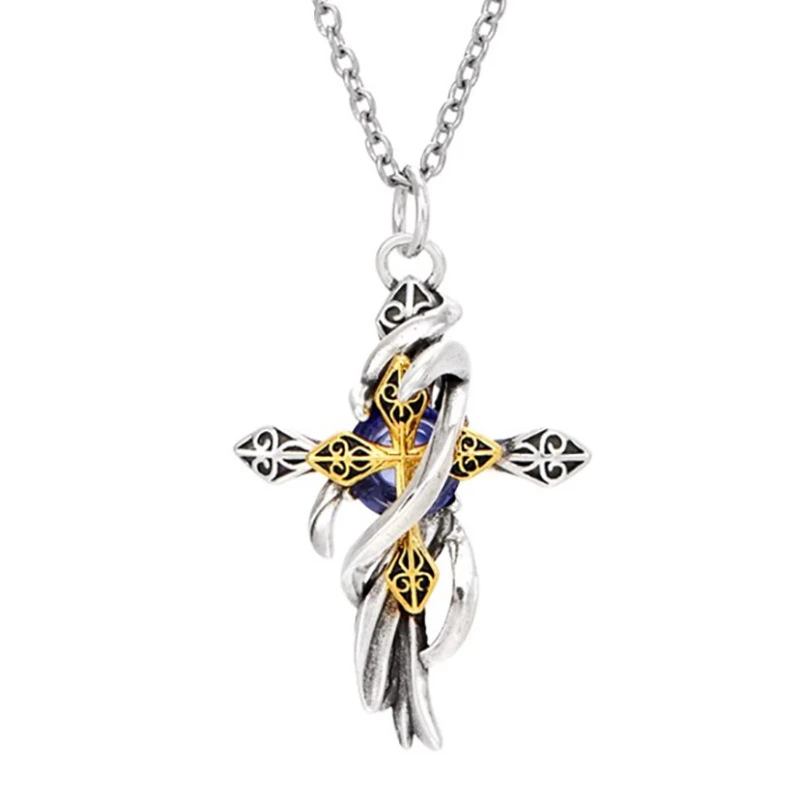 

Punk Y2K Subculture Men's Jewelry Mask Cross Pendant Necklace - Free Shipping, Boyfriend Gift, Men's Necklace