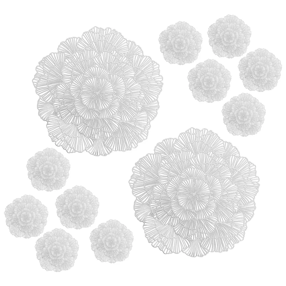 

12Pcs Beautiful Ginkgo Leaf Placemats PVC Hollow Table Mats For Special Occasions