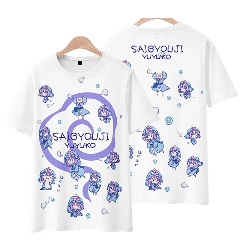 Summer Game Touhou Project Graphic T-shirt Harajuku Fashion Cartoon Boy 3D Printed T-shirt Street Clothing Y2K Girl Kids Crewnec