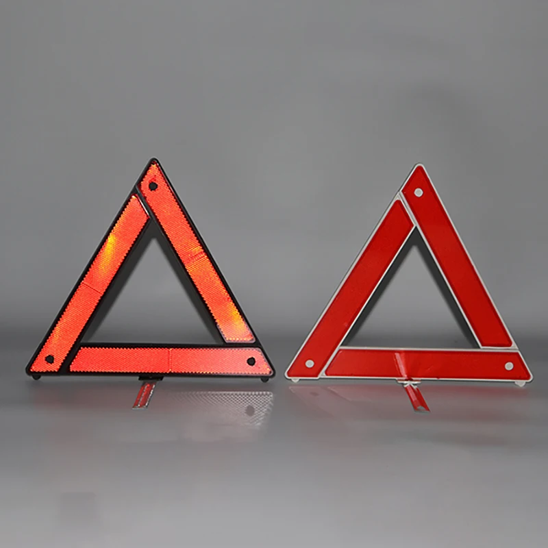 Car Emergency Breakdown Warning Triangle Red Reflective Safety Hazard Car Tripod Folded Stop Sign Reflector reflectante