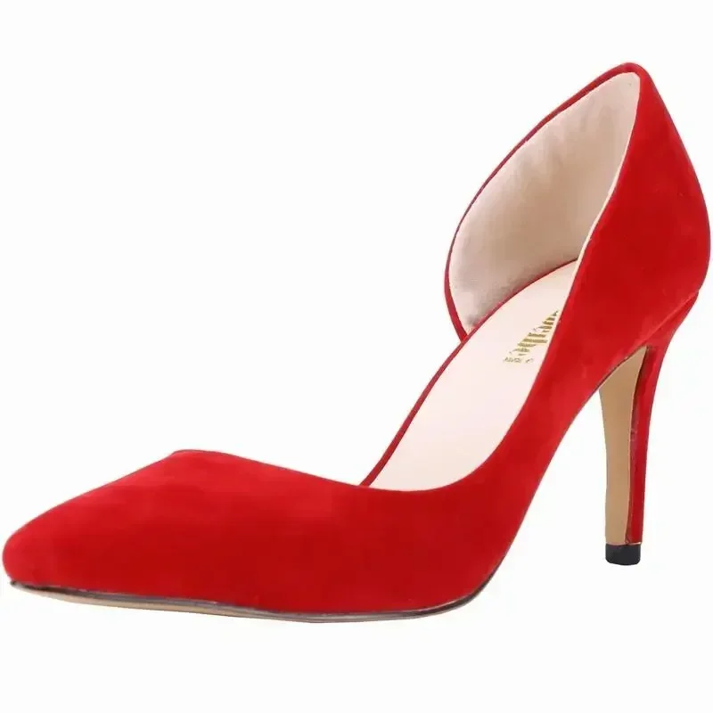 

Women Pumps Stilettos Fashion 8cm Office Sexy High Heels Bridal Thin Heel Lady Hollow Party Dress Wedding Shoes Plus Size 42