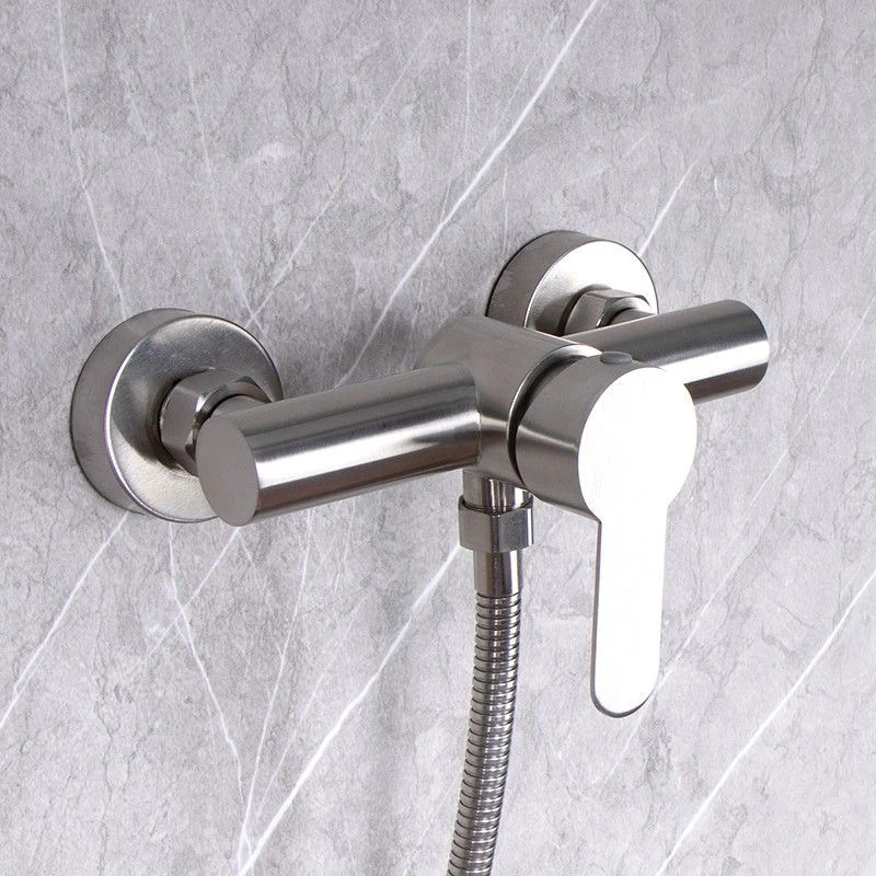 Stainless Steel Shower Faucet, Wall Mounted Hot Cold Water Mixer Tap for Bathroom Shower Head & Handheld Sprayer