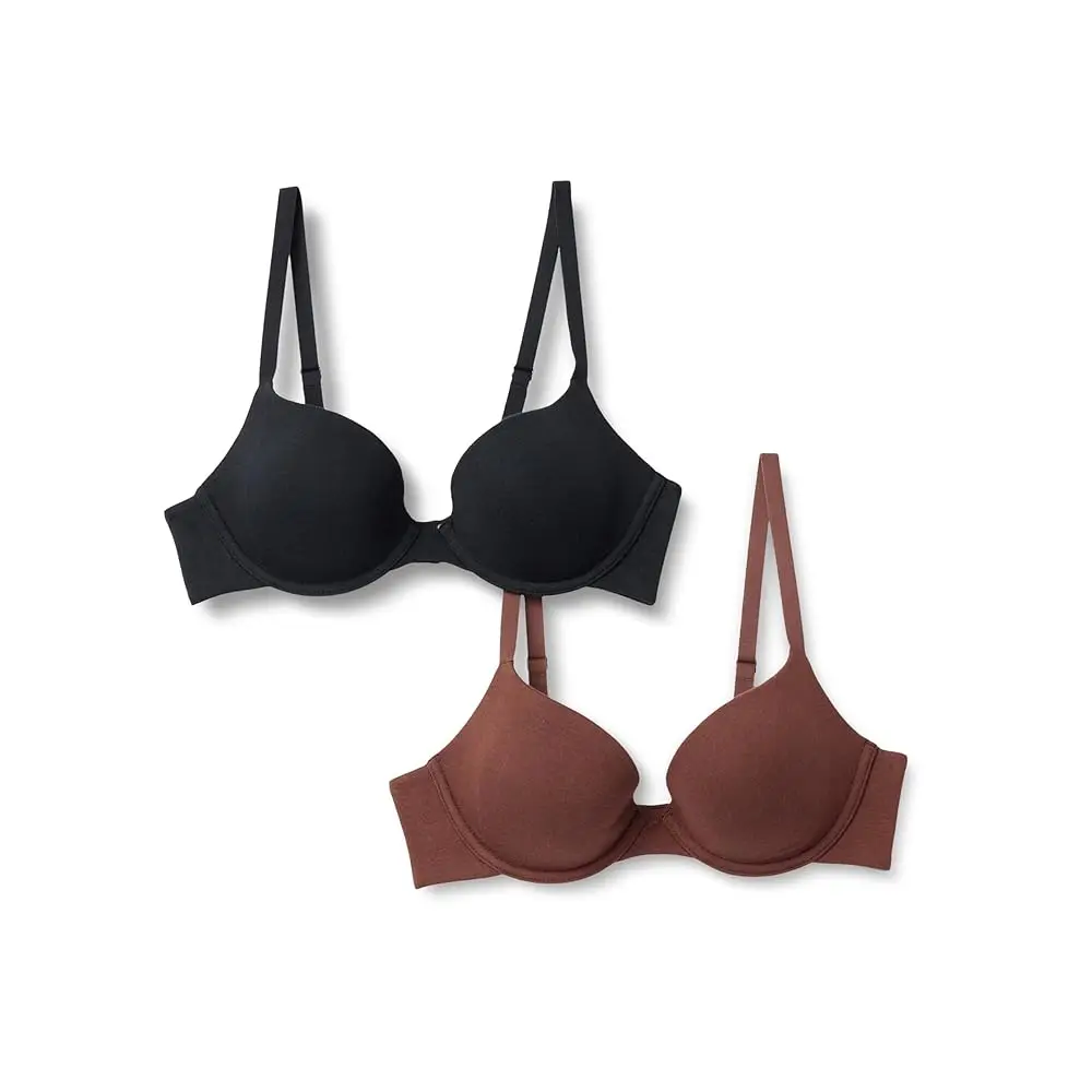

Женский бюстгальтер пуш-ап с глубоким вырезом и проволочными вставками, на хлопковой подкладке, комплект из 2 штук