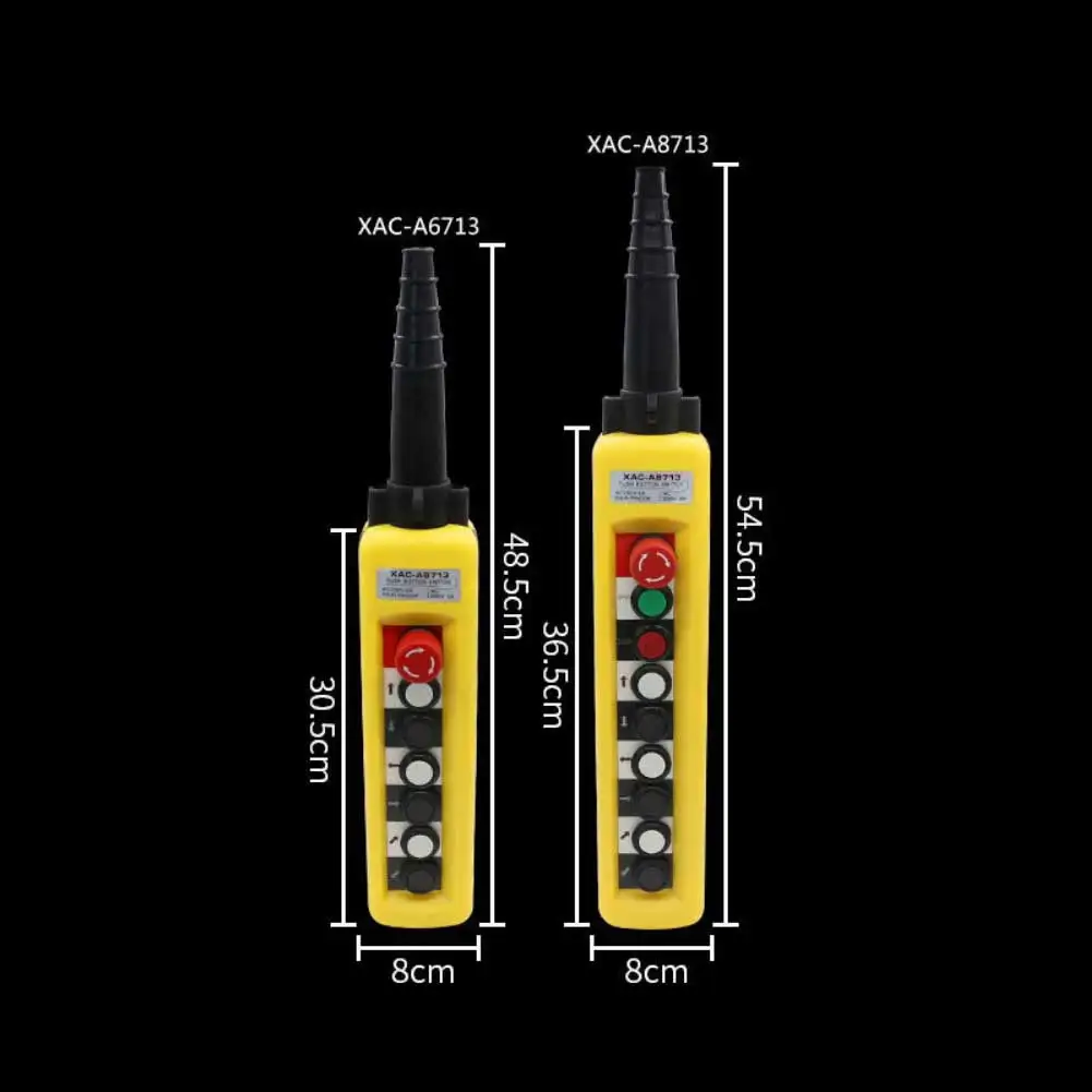 6 8 Button For Crane Push Button Switch With Stop Function For Lifting Hoist Control Station Yellow ABS Industrial Safety Switch