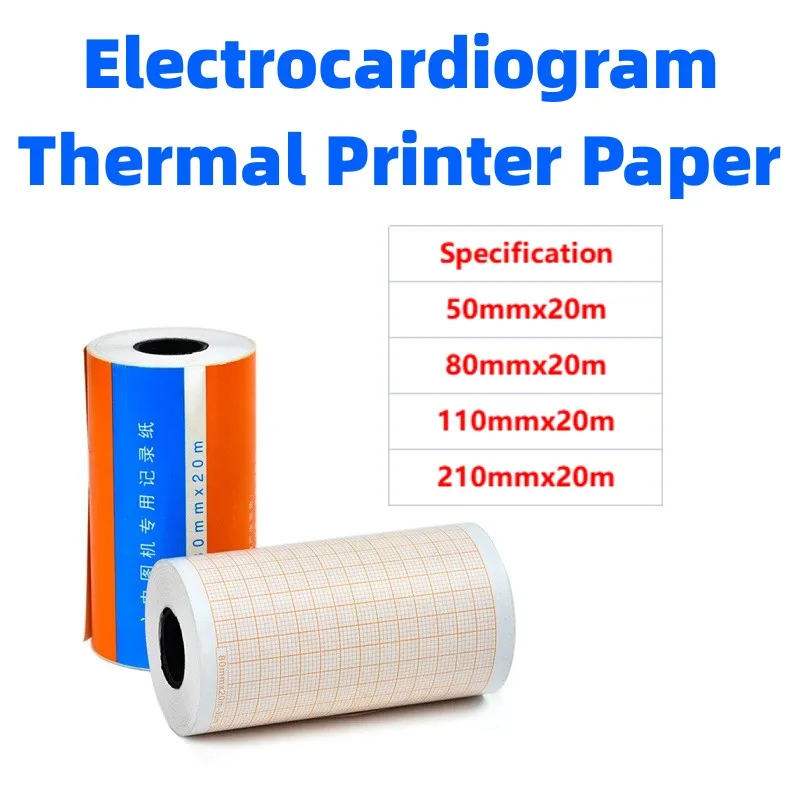 

50mm*20m/80mm*20/110mm*20m /210mm Electrocardiograph Thermal Printer Paper For ECG Machine