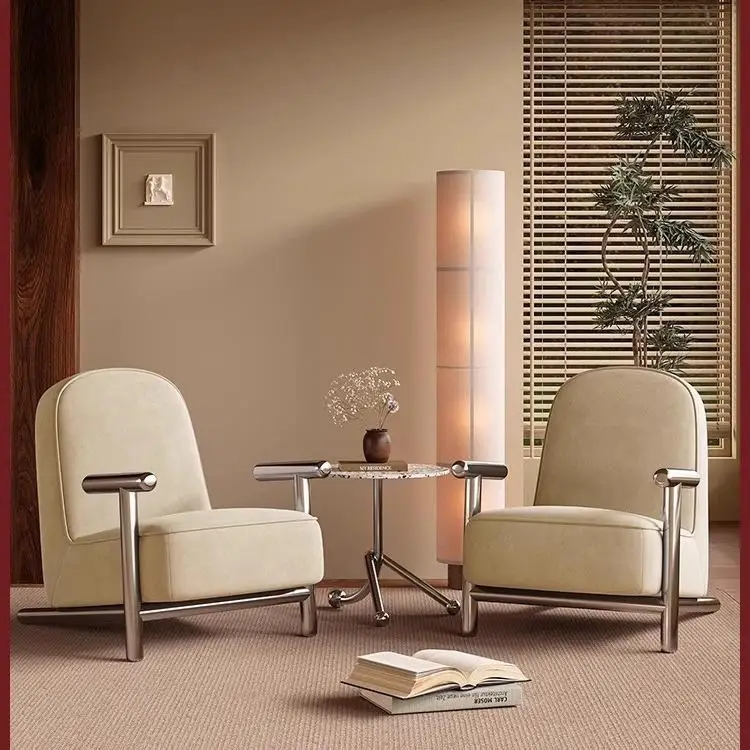 كرسي أريكة فردي لمشاهير الإنترنت الحديث لشقة صغيرة وغرفة المعيشة وشرفة B&B مقهى وطاولة واحدة ومجموعة كرسيين #1