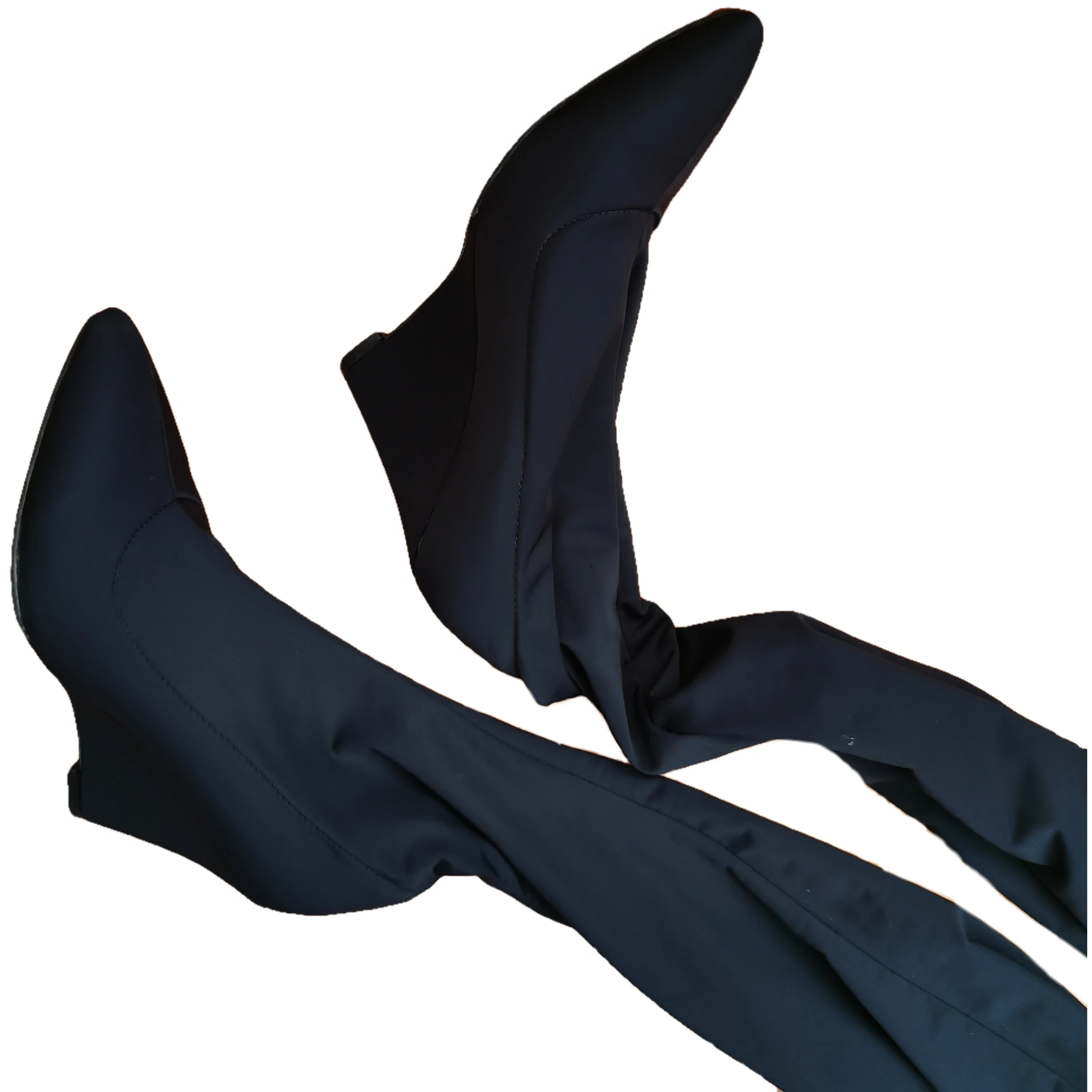 

A Latex Customize Pantyhose Overknee Leather Women Thigh High Crotch Pants Boots Sexy Ladies Wedges High Heel Runway Shoe Woman