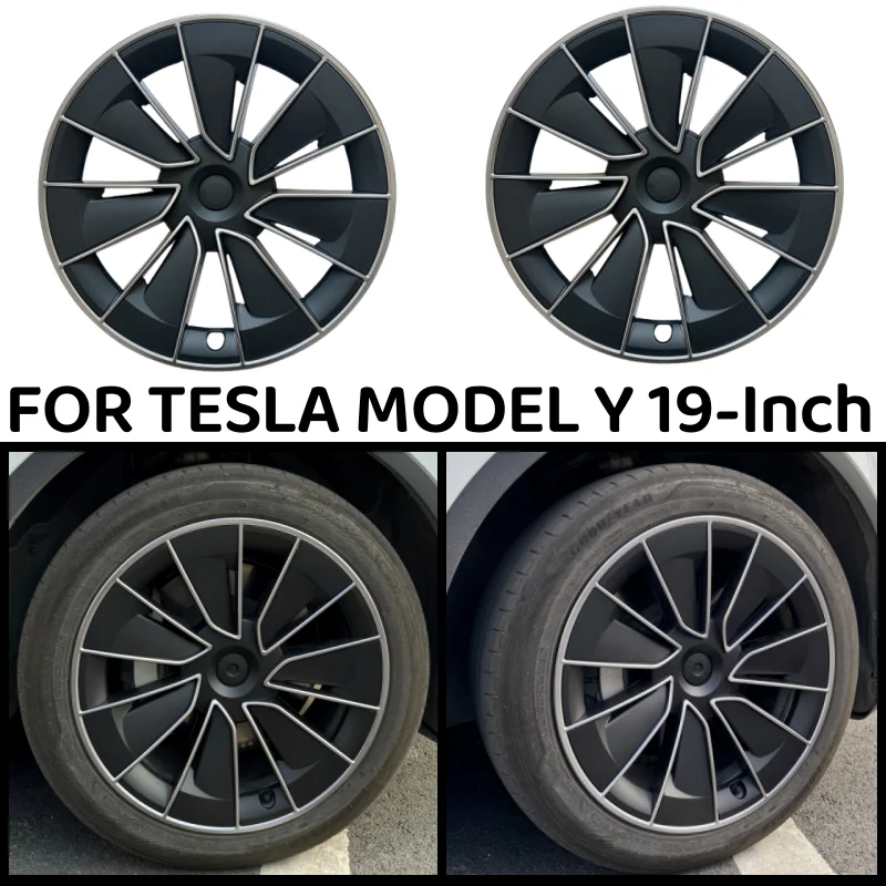 4PCS 19 Inch Wheel Cap for Tesla Model Y Automobile Performance Replacement Wheel Hubcap Full Rim Cover Accessories 2020-2024