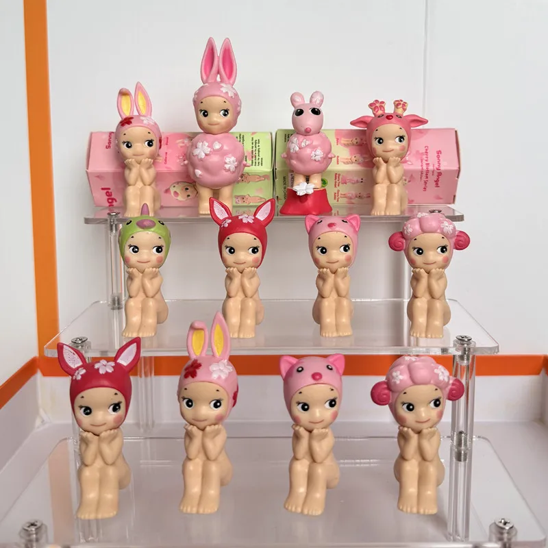 Cute Angel Blind Box Toy – Cherry Blossom Sitting Pose Series (Mini Anime Figures/Collectibles) – Birthday or Christmas Gift