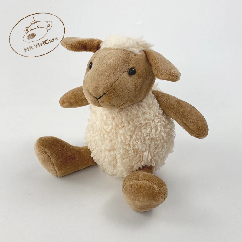 20cm Sean Sheep Alpaca Plush Doll Cute Animal Doll Soft Cotton Stuffed Doll Children's Plush Toy Sleeping Partner Birthday Gift