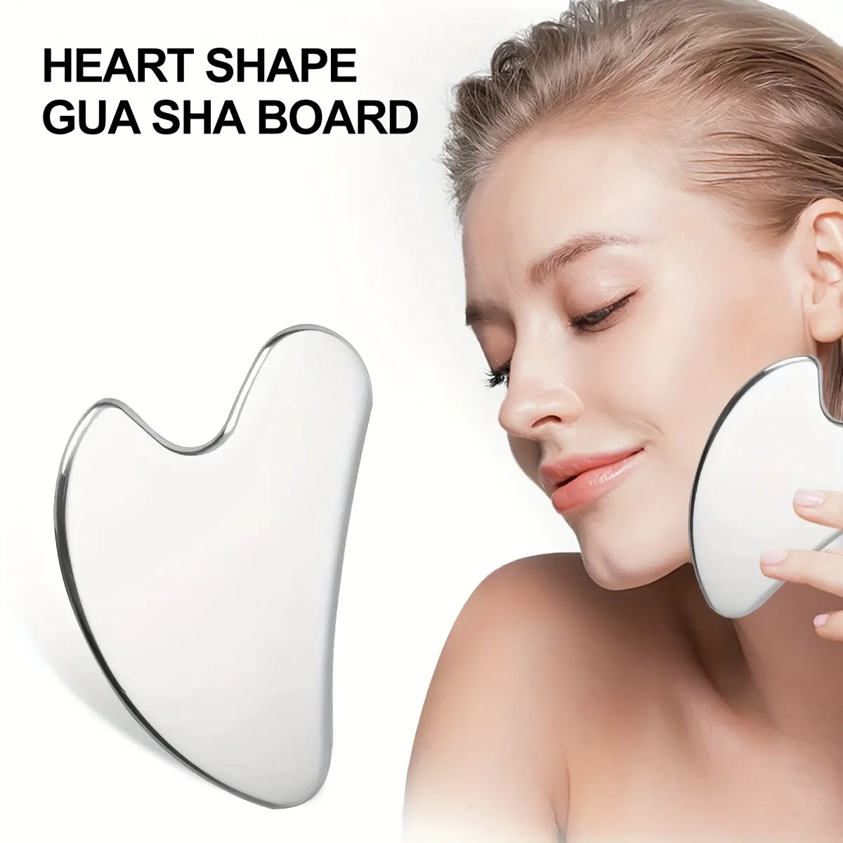 Stainless Steel Facial Thin Gua Sha Tool Ergonomic Design for Improved Blood Circulation & Wrinkles Durable Skincare Tool