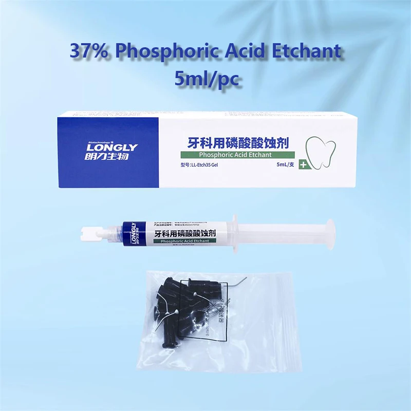 

37% Orthophosphoric Acid Etchant 5ml，It is used to etch tooth enamel and tooth enamel/dentin before dental restoration