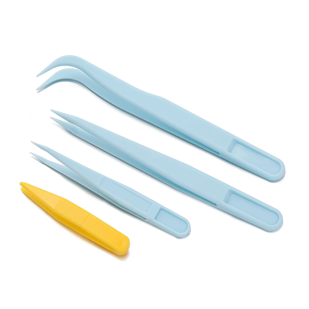 10Pcs/Lot Candy Color Plastic-assisted Fork Tweezers Stickers DIY Tool for Beaded Jewelry Accessories Making