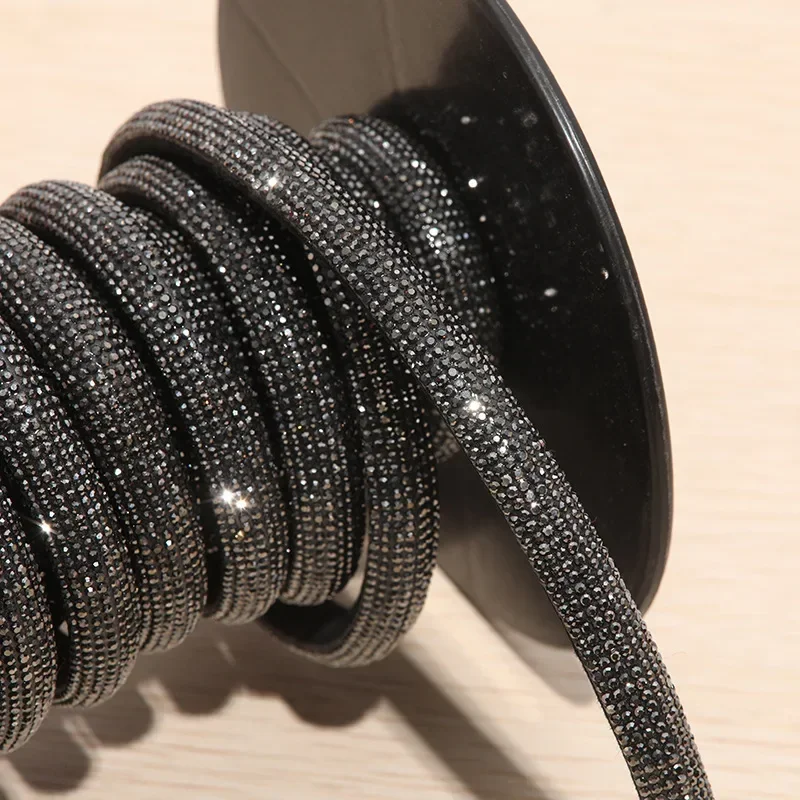 3/5yards Bling Bling Half Round Rhinestone Cord Shiny Crystal Bendable Drawstring Pipe DIY Hairpin Shoelace Clothing Accessories