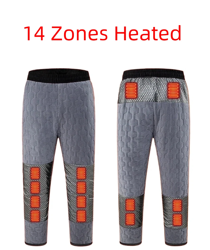 

Graphene Heating Pants Men's 14-Zone Electric Warm Trousers 4 Temp Modes USB Rechargeable for Winter Outdoor Self Heating Pants