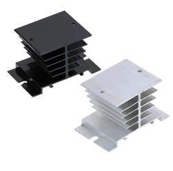 1 pcs Aluminum Fins Single Phase Solid State Relay SSR 10A to 40A Aluminum Heat Sink Dissipation Radiator Newest Rail Mount