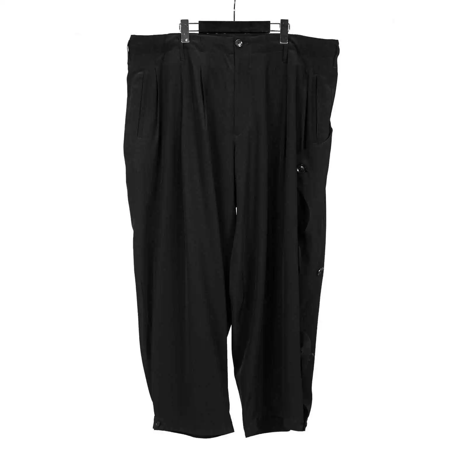 

TOP-YAMAMOTO оригинальный дизайн, темные, свободные, прямые, широкие брюки с завышенной талией и драпировкой.