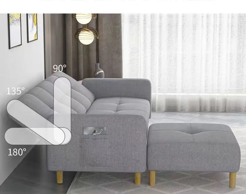 

Anx Fabric Sofa Folding Sofa Bed Dual-use Bedroom Living Room Apartment Bed Sofa Small Rental House