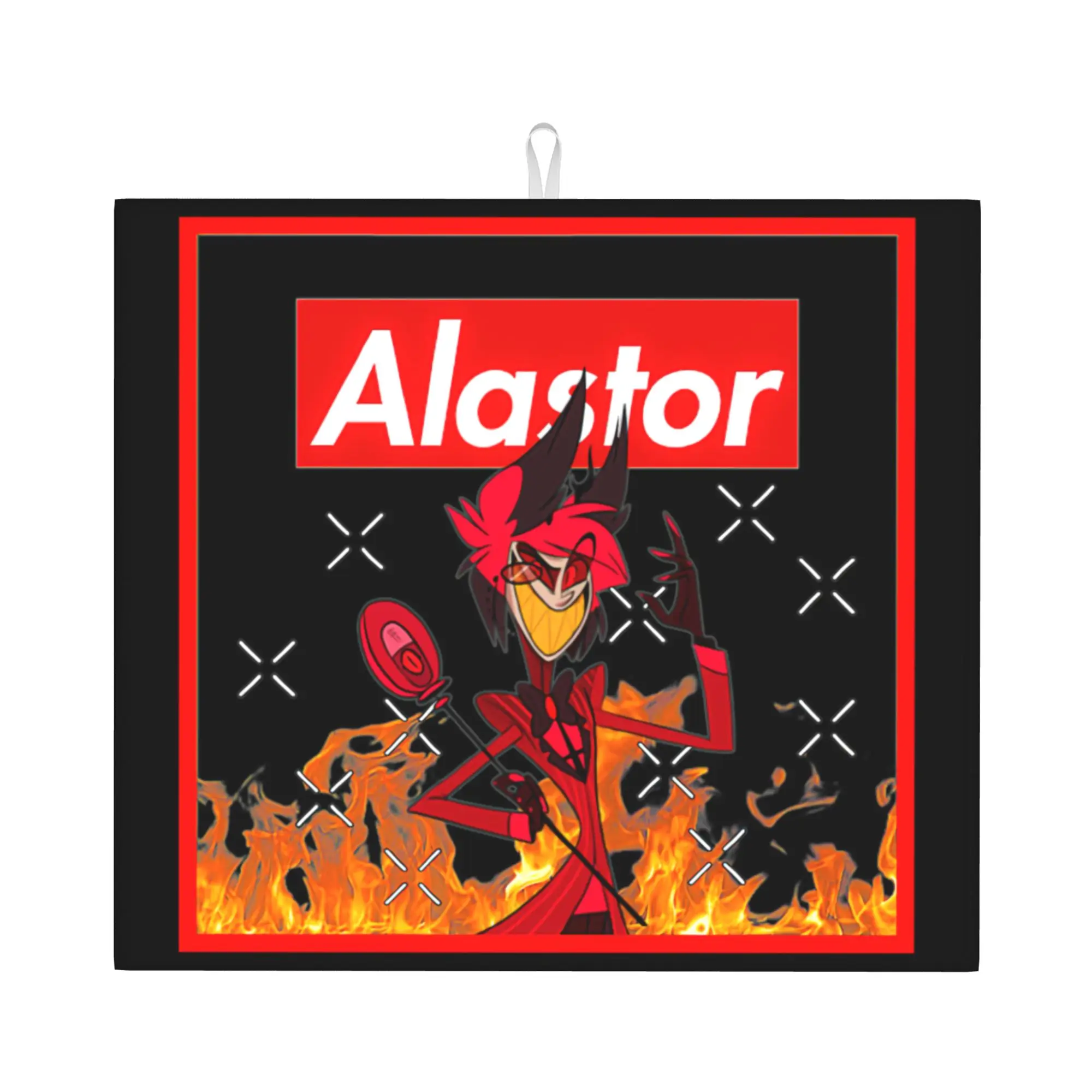 Hazbins Anime Animation Hotel Alastor Non Slip Kitchen Counter Protector Mat Barware Tableware Bathroom Drying Mat For Kitchen