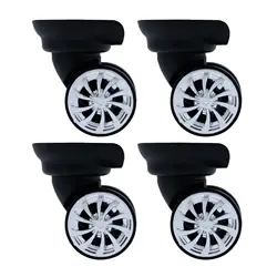 4 Pieces Replacement Luggage Suitcase Wheels PP Pet Durable Easy Installation Spare Parts Luggage Wheels Swivel Caster Wheels