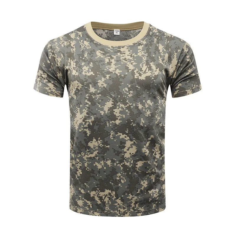 Men Camouflage Hunting Shirts Tactical Fishing Shirt Army Military Tshirts Camo Hiking Camping  Quick Dry  Clothes