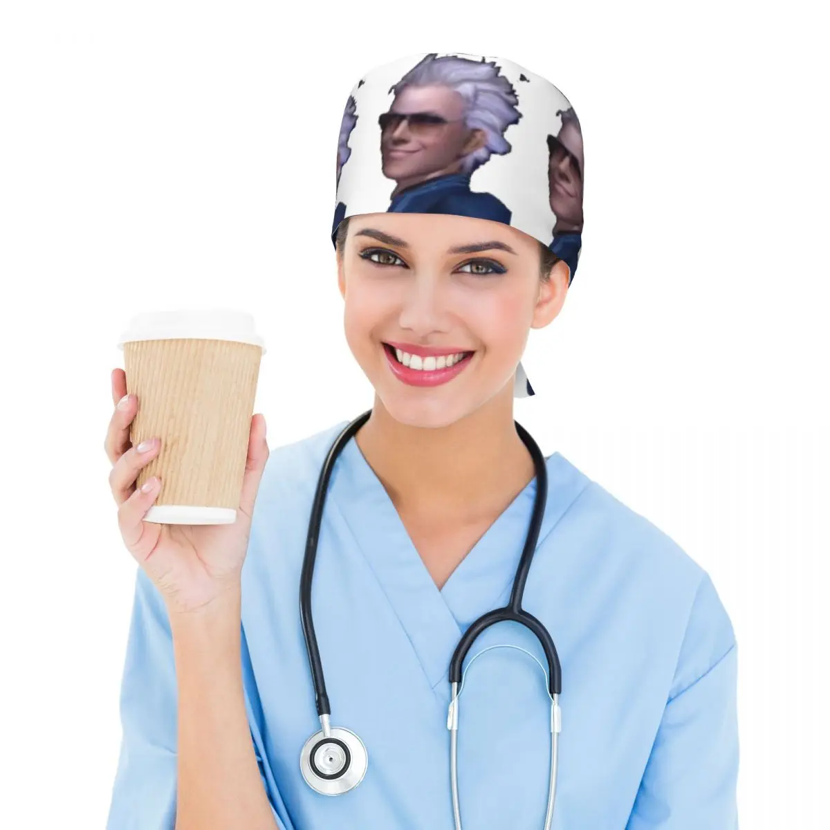 Vergil From The Devil May Cry Series Scrub Hat Doctor Working Surgical Cap Unisex Adjustable Nursing Caps for Dentist