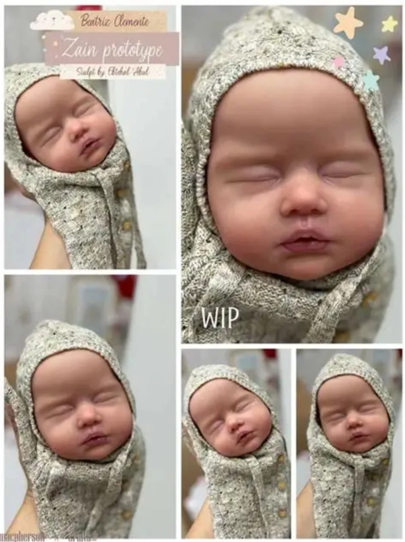 Cute Sleeping Baby Zain Reborn Doll Kit 22 Inches, Unfinished Unpainted DIY Blank Doll Parts Kit