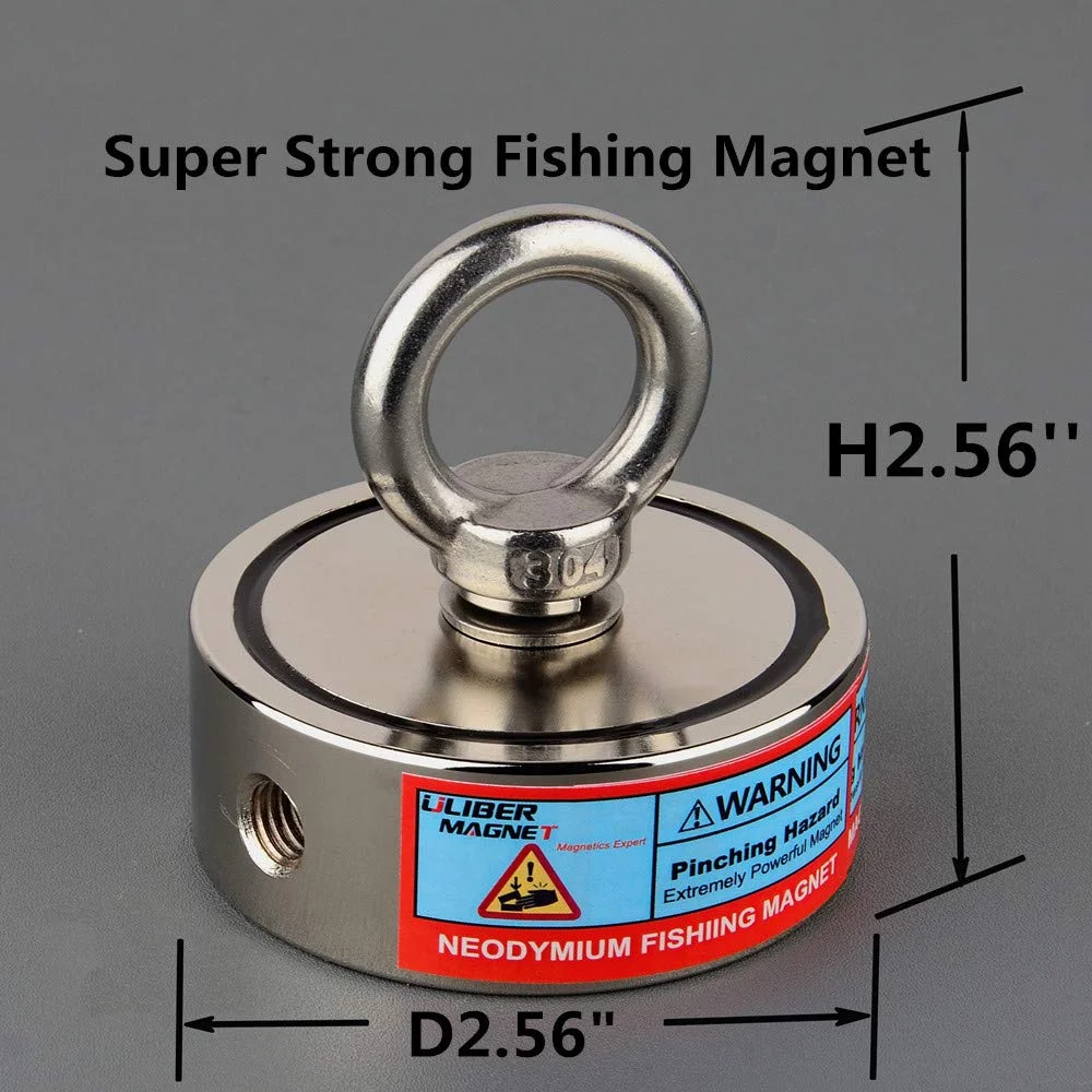 Imagem -02 - Double Sided Magnet Fishing Kit Ímãs de Neodímio Luvas de Garra de Corda Bolsa de pá de Plástico 300500kg