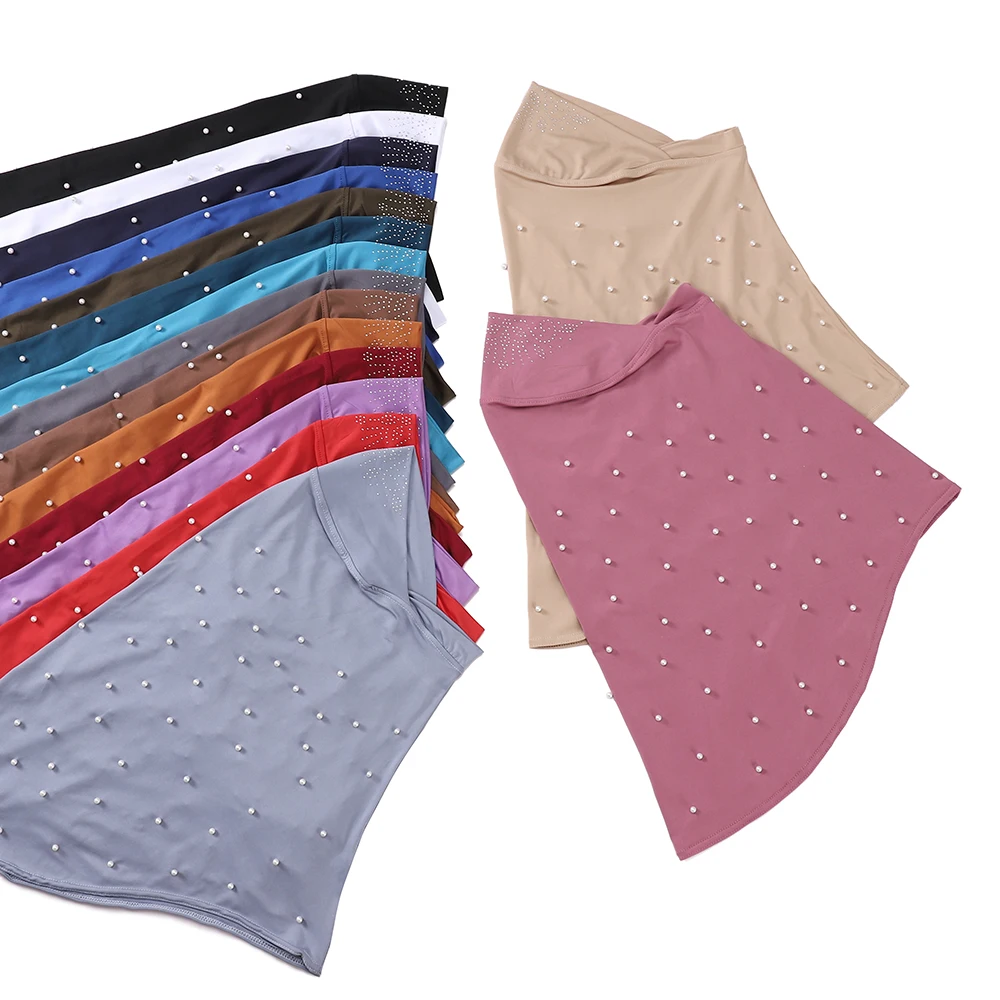 Nuevo Gorro Hijab con diamantes de imitación, cuentas elásticas, bufanda instantánea, diadema islámica, Jersey musulmán, cubierta Hijab, turbante