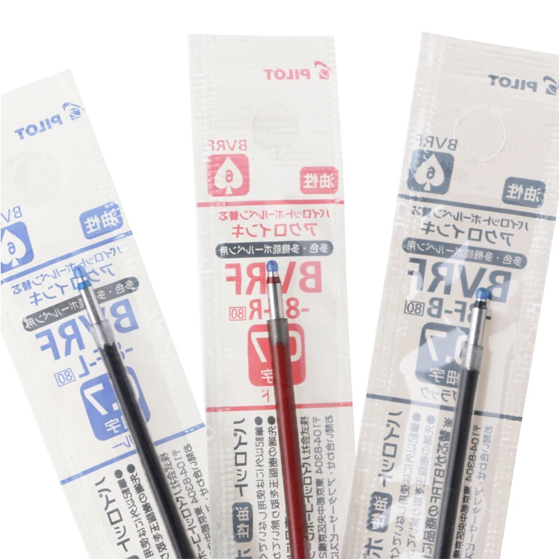 9 Pieces Pilot Acro Ink Ballpoint Multi Pen Refill 4pcs/lot 0.7 Mm/0.5mm Black/Blue/Red/Green for Dr. Grip 4+1 BVRF-8F/8EF