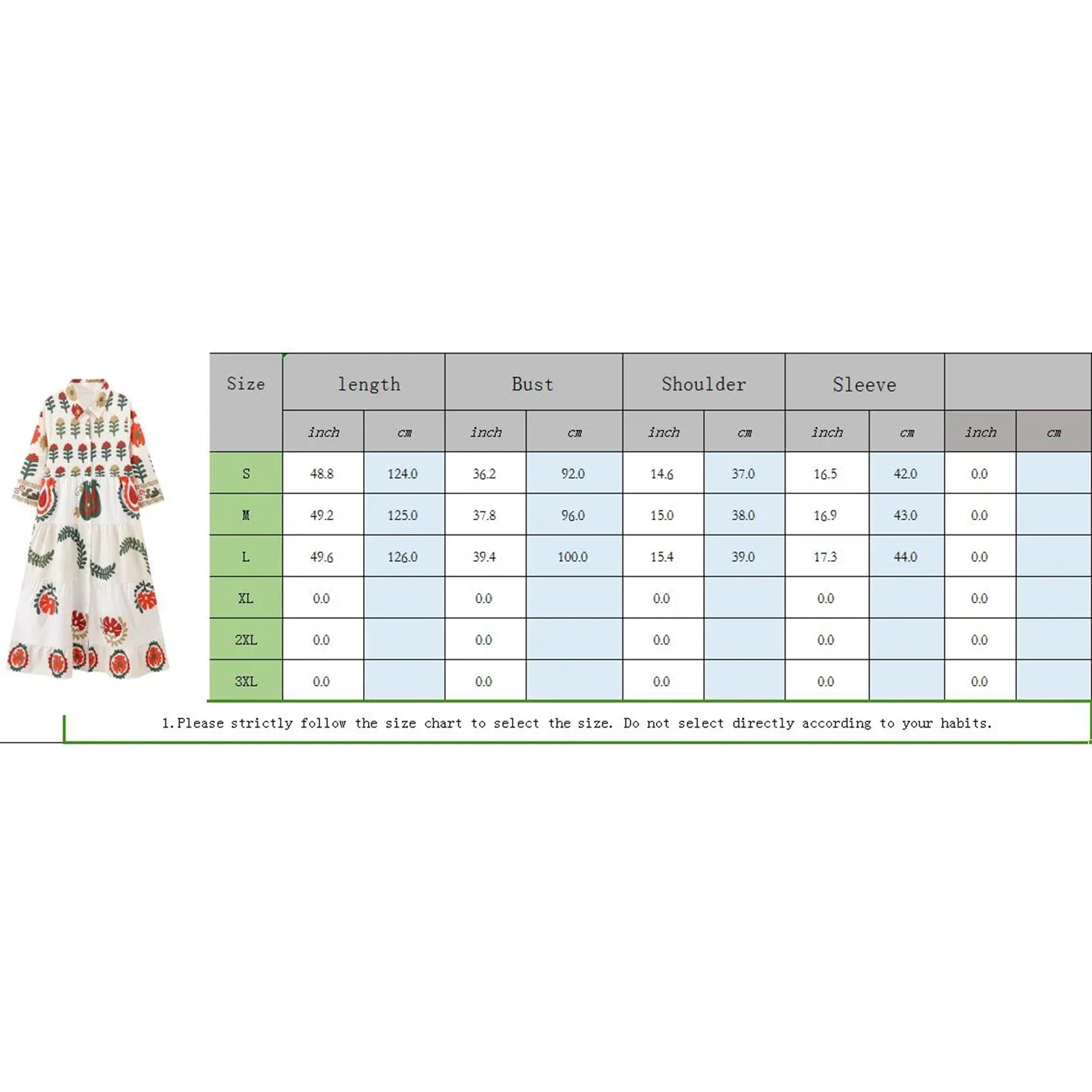 ชุดเดรสเชิ้ตยาวลายดอกไม้ของผู้หญิง 3/4 แขนเสื้อคอปกปุ่มขึ้นเดรสหลวมพลิ้วไหว