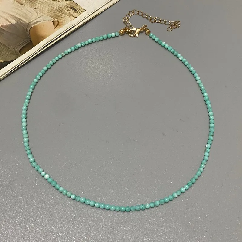 Fashion Naturel Shell Small Beads Choker Gift for Girl White Blue Purple Colorful Women Neck Jewelry Wholesale Dropshipping