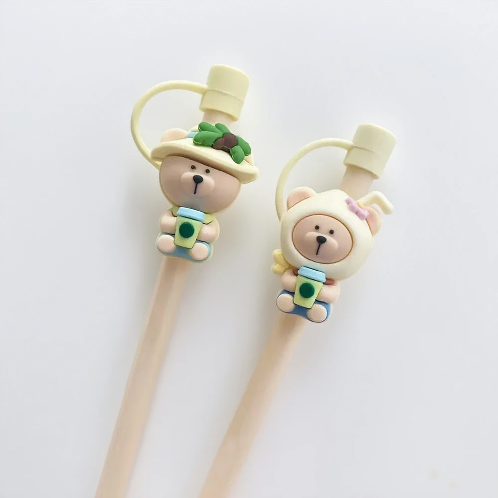 1pc Cartoon Silicone Straw Plug for 7mm-8mm straw Straw Covers Cap Reusable Drinking Straw Toppers Splash Proof 2025 new Gift