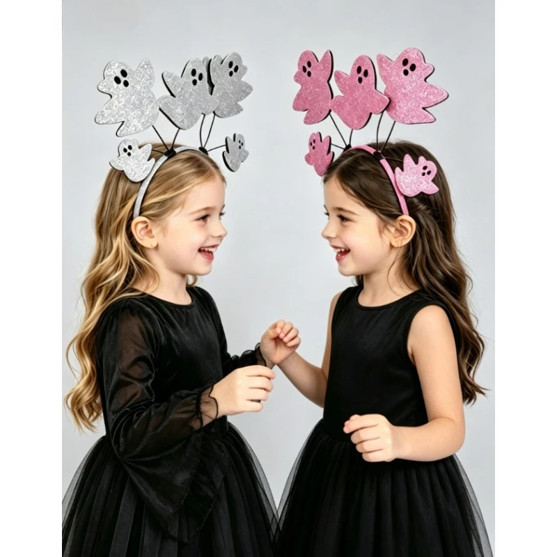 

Ghost Hair Hoop Halloween Headband Spooky Party Headdress Funny Prop for Carnival Stage Performance Photo Decoration HolidayGift
