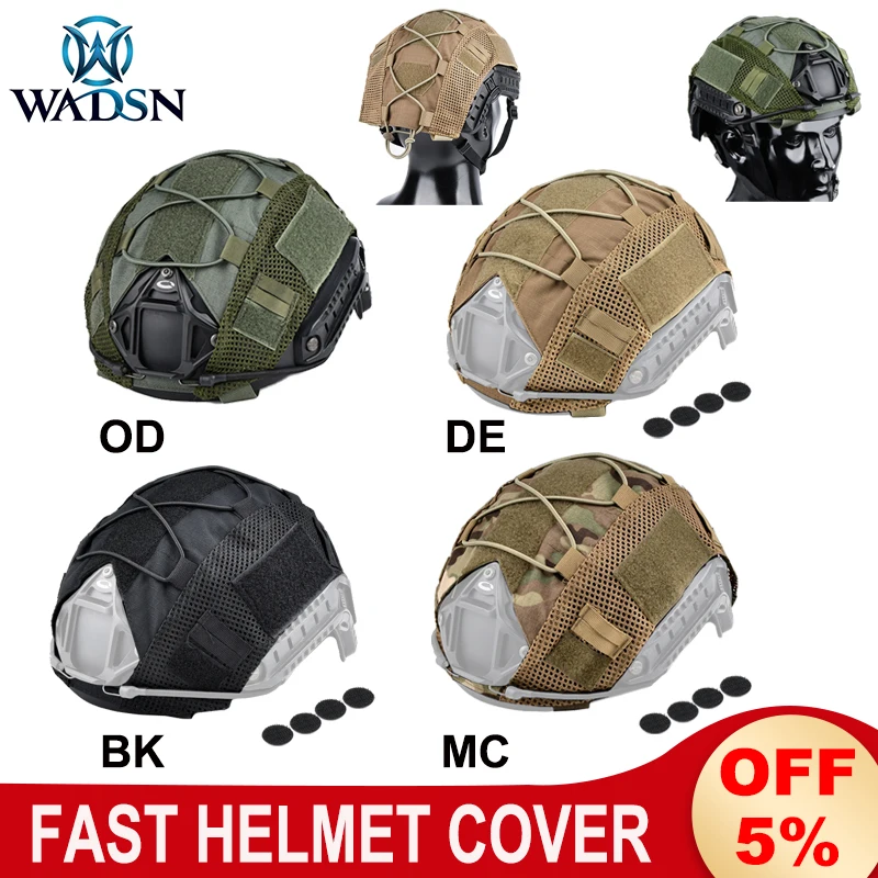 

WADSN Nylon Hunting Helmets Protective Cover Camouflage Helmet Cloth Cover Signal Light Fixed Wrap With Elastic Cord Velcro Stra