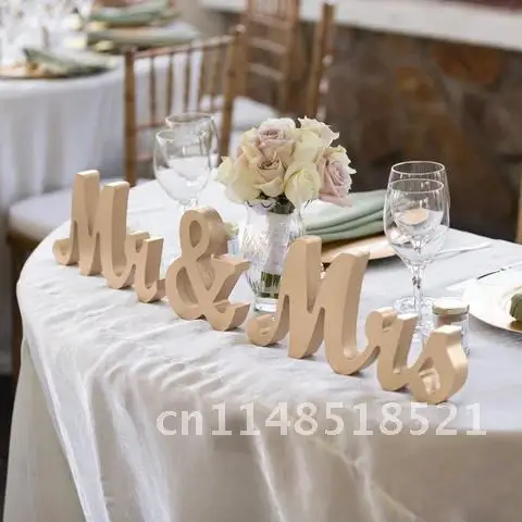 

Wooden Mr Mrs Letter for Wedding Celebration Decoration Mr and Mrs Signs Dinner Table Decorations Backdrop Photo Props