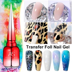 AS 15ml Transfer Foil Gel Nail Polish Soak Off Led Uv Gel Varnish Fast Dry Star Sticker Glue Stamp Gel