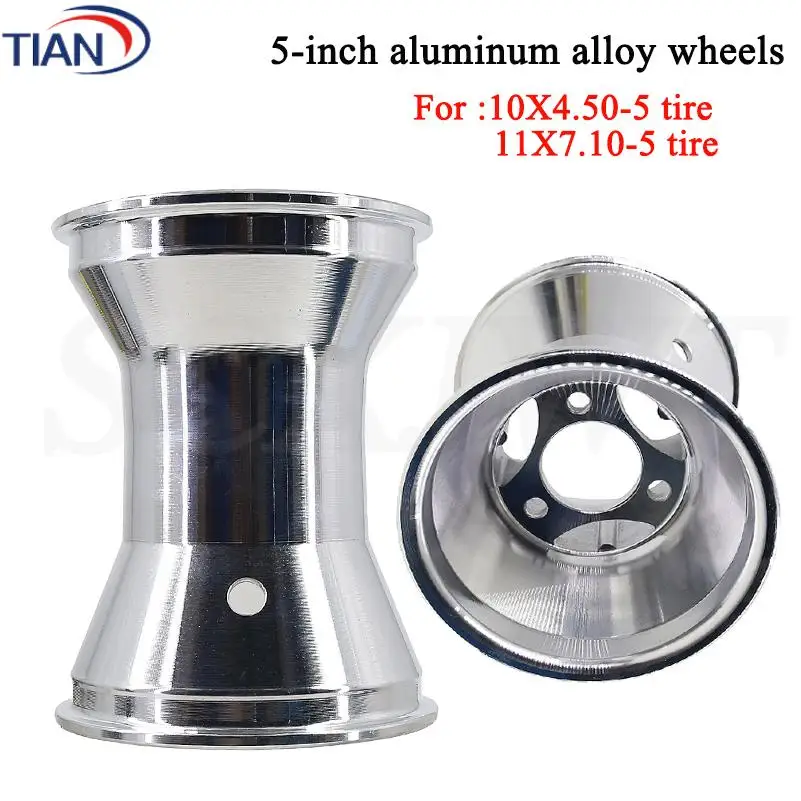 

5-дюймовое колесо GO KART сзади 11X7.10-5 переднее колесо 10X4.50-5 для KARTING ATV UTV Racing Golf Buggy Drift Trike Slick