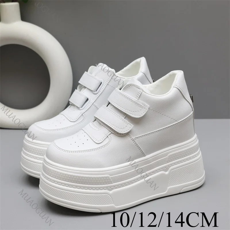 10CM 12CM 14CM Thick Bottom Women's Shoes Causal Height Increasing Wedge Heels Footwears Fashion Chunky Sneaker Vulcanize Shoes