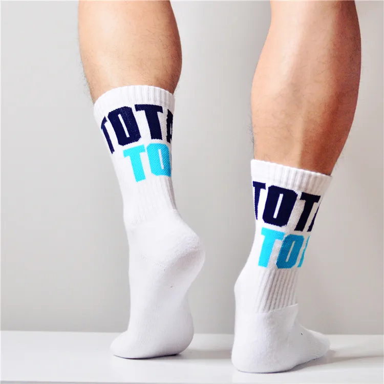 Men\'s Socks Bottom Top Vers Personality Letter Printed Male Gay Sexy Socks Fitness Sports Casual Business Middle Tube Stockings