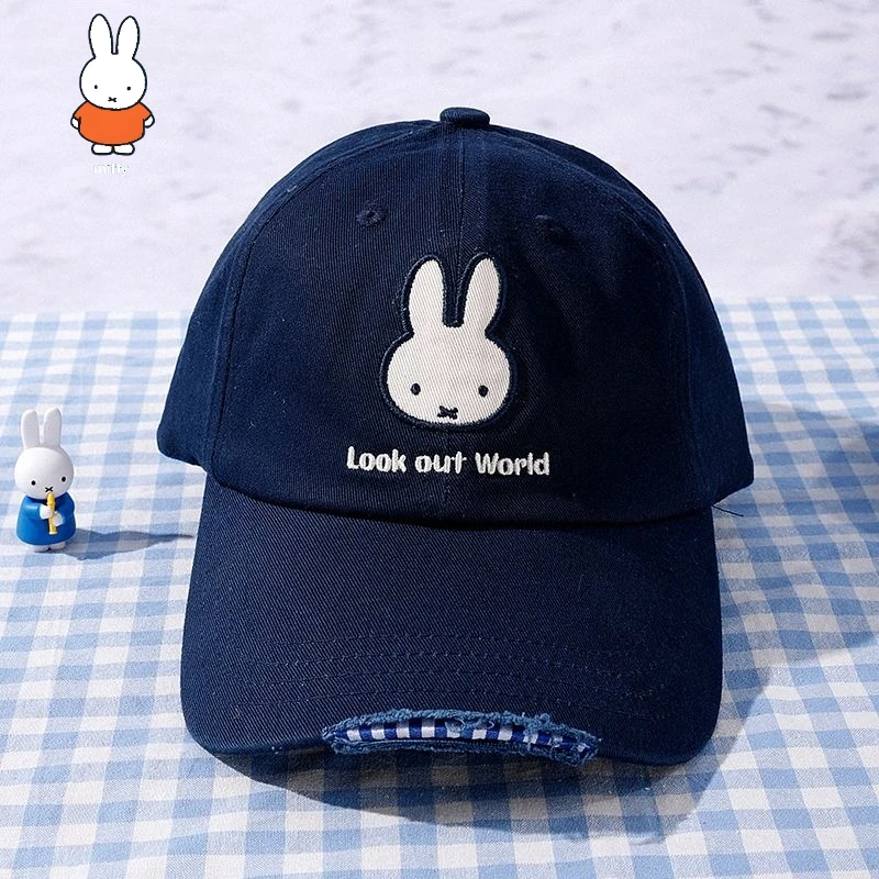 

Бейсбольная кепка Miffy, крутая и модная бейсболка морской серии с вышивкой, складная милая кукла-кролик