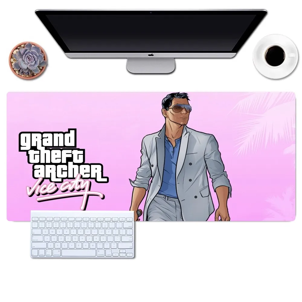 Grand Theft Auto Vice City Game GTA Mousepad Gaming Office Desk Pad grande per Computer tappetino per Mouse con medetta antiscivolo