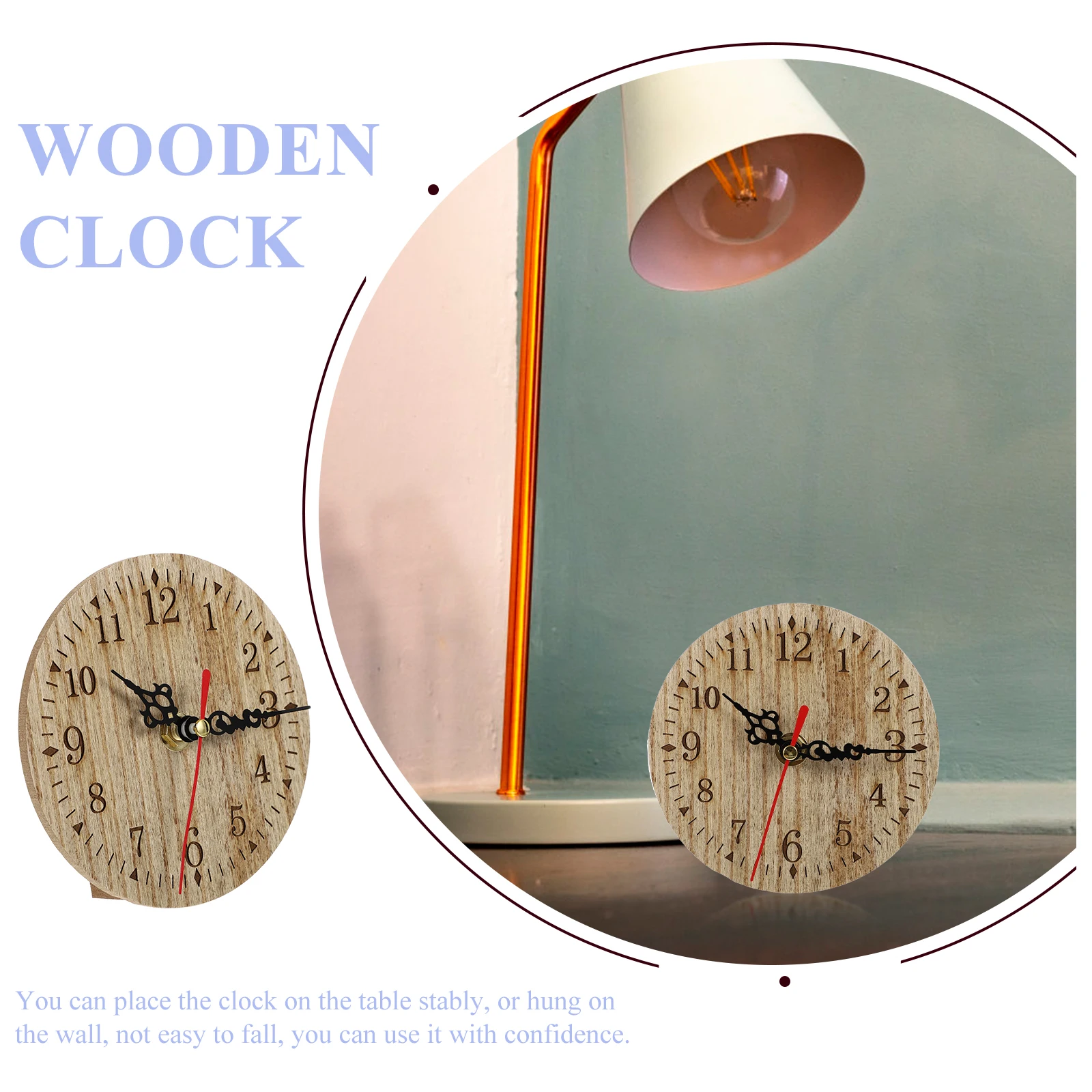 

Retro Wooden Digital Wall Clock Big Numbers Silent Mute Design Table Desktop Clock Vintage Office Home Decor Operated