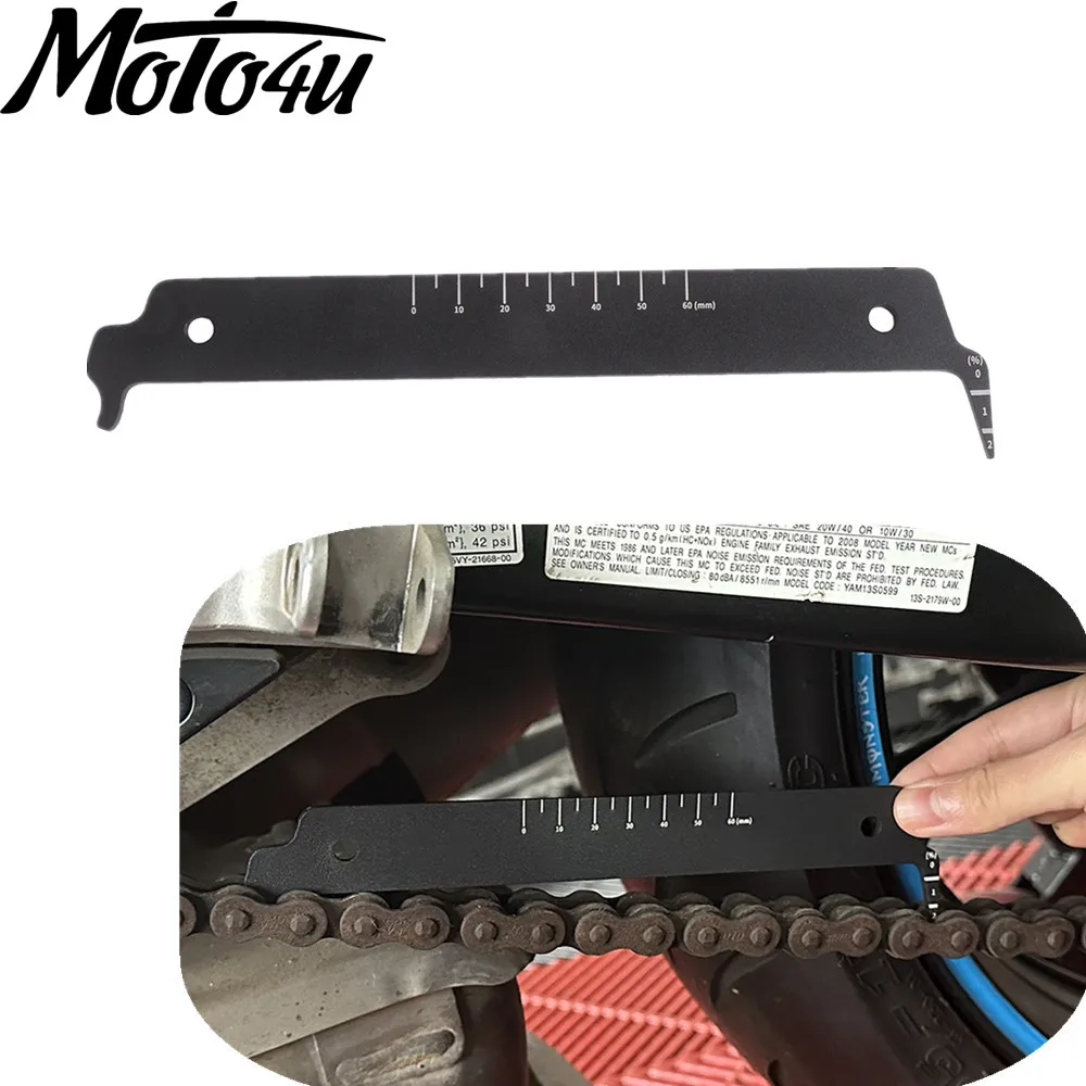 

Motorcycle Chain Checker Wear Indicator Universal Chain Hook Bolt Measuring Tool Gauge Ruler For 420/428/520/525/530 Chains